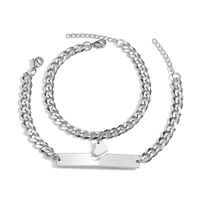 Simple Style Heart Shape Stainless Steel Polishing Plating Bracelets main image 4