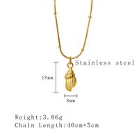 304 Stainless Steel 18K Gold Plated Beach Simple Style Plating Conch Pendant Necklace main image 2