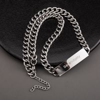 Hip-Hop Cool Style Letter 304 Stainless Steel Polishing Carving Men's Necklace main image 5