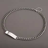 Hip-Hop Cool Style Letter 304 Stainless Steel Polishing Carving Men's Necklace main image 1