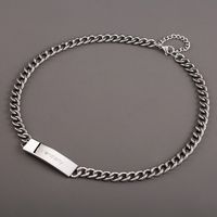 Hip-Hop Cool Style Letter 304 Stainless Steel Polishing Carving Men's Necklace main image 6