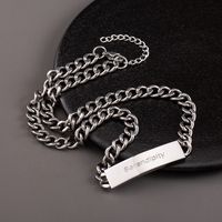 Hip-Hop Cool Style Letter 304 Stainless Steel Polishing Carving Men's Necklace main image 3