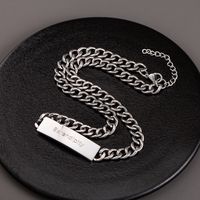 Hip-Hop Cool Style Letter 304 Stainless Steel Polishing Carving Men's Necklace main image 4
