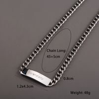 Hip-Hop Cool Style Letter 304 Stainless Steel Polishing Carving Men's Necklace main image 2