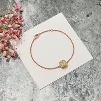Streetwear Square Copper Artificial Crystal Gold Plated Bracelets sku image 16