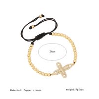 Style Simple Commuer Traverser Corde Laiton Perlé Tresser Incruster Zircon Femmes Bracelets main image 4