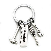 Father's Day Gift Letter Grandpa Papa Dad Caliper Tool Stainless Steel Key Ring sku image 1