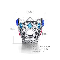 1 Piece Vintage Style Crown Sterling Silver Handmade Plating Inlay Beads Jewelry Accessories main image 2