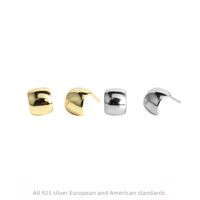 1 Paire Style Simple Forme En U Couleur Unie Placage Argent Sterling Boucles D'oreilles main image 1