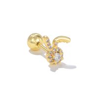 1 Piece Ig Style Simple Style Water Droplets Heart Shape Airplane Plating Inlay Brass Zircon 18k Gold Plated White Gold Plated Ear Studs sku image 13