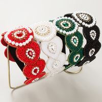 Women's Elegant Luxurious Geometric Cloth Inlay Artificial Pearls Rhinestones Beads Hair Band main image 9