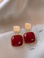 1 Pair French Style Geometric Alloy Drop Earrings main image 2