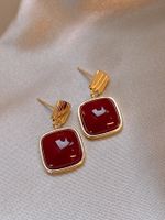 1 Pair French Style Geometric Alloy Drop Earrings main image 4