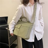 Women's Composite Fabric Solid Color Classic Style Sewing Thread Square Zipper Handbag main image 3