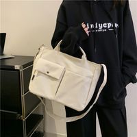 Women's Composite Fabric Solid Color Classic Style Sewing Thread Square Zipper Handbag main image 4