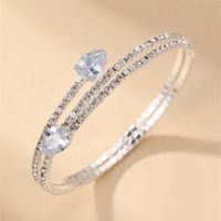 Estilo Moderno Estilo Simple Triángulo Gotitas De Agua Nudo De Lazo Piedras Preciosas Artificiales Perla Artificial Embutido Diamantes De Imitación Perla Mujeres Brazalete main image 8