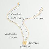 Stainless Steel 18K Gold Plated Elegant Simple Style Plating Inlay Butterfly Opal Zircon Pendant Necklace main image 2