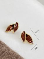 1 Pair Simple Style Leaves Alloy Ear Studs main image 2