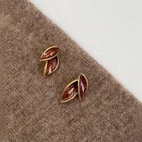1 Pair Simple Style Leaves Alloy Ear Studs main image 4