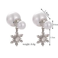 1 Pair Elegant Snowflake Imitation Pearl Alloy Drop Earrings main image 2