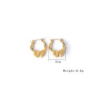 1 Set 1 Pair Lady Heart Shape Bow Knot Plating Mesh 304 Stainless Steel 18K Gold Plated Hoop Earrings sku image 1