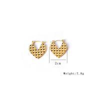 1 Set 1 Pair Lady Heart Shape Bow Knot Plating Mesh 304 Stainless Steel 18K Gold Plated Hoop Earrings sku image 2