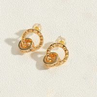 1 Paar Vintage-stil Einfacher Stil Pendeln Runden Überzug Inlay Kupfer Zirkon 14 Karat Vergoldet Ohrringe sku image 4