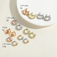 1 Pair Vintage Style Simple Style Commute Round Plating Inlay Copper Zircon 14k Gold Plated Earrings main image 2