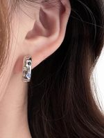 1 Pair Simple Style Geometric Copper Huggie Earrings main image 4