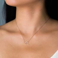 Vintage Style Simple Style Letter Stainless Steel Copper Plating 14k Gold Plated Pendant Necklace main image 6