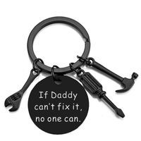Father's Day Gift Letter Stainless Steel Hammer Wrench Screwdriver Key Ring sku image 14