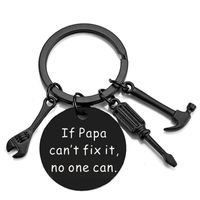 Father's Day Gift Letter Stainless Steel Hammer Wrench Screwdriver Key Ring sku image 15