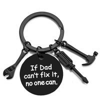 Father's Day Gift Letter Stainless Steel Hammer Wrench Screwdriver Key Ring sku image 16