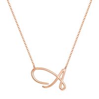Vintage Style Simple Style Letter Stainless Steel Copper Plating 14k Gold Plated Pendant Necklace main image 3