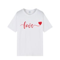 Unisexe T-shirt Manche Courte T-shirts Décontractée Style Classique Lettre Forme De Cœur main image 2