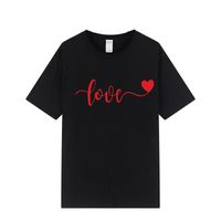 Unisex T-shirt Short Sleeve T-shirts Casual Classic Style Letter Heart Shape main image 3