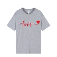 Unisex T-shirt Short Sleeve T-shirts Casual Classic Style Letter Heart Shape main image 5