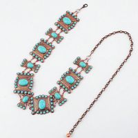 Casual Exaggerated Geometric Alloy Inlay Turquoise Women's Chain Belts main image 5