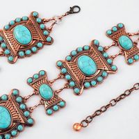 Casual Exaggerated Geometric Alloy Inlay Turquoise Women's Chain Belts main image 8