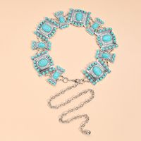 Casual Exaggerated Geometric Alloy Inlay Turquoise Women's Chain Belts main image 9