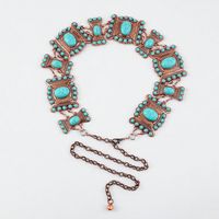 Casual Exaggerated Geometric Alloy Inlay Turquoise Women's Chain Belts main image 10