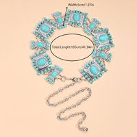 Casual Exaggerated Geometric Alloy Inlay Turquoise Women's Chain Belts main image 2