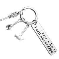 Father's Day Gift I Have A Hero I Call Her Daddy Silver Stainless Steel Key Ring sku image 1