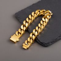304 Stainless Steel 18K Gold Plated Casual Simple Style Plating Geometric Bracelets main image 7