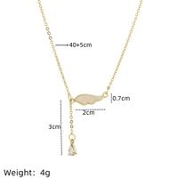 Wholesale IG Style Simple Style Electrocardiogram Wings Bow Knot 201 Stainless Steel Copper Plating Inlay Opal Zircon Pendant Necklace main image 2