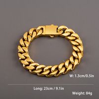 304 Stainless Steel 18K Gold Plated Casual Simple Style Plating Geometric Bracelets sku image 1