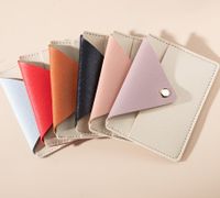 Unisex Solid Color Pu Leather Flip Cover Card Holders main image 2