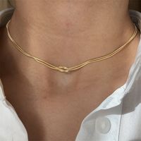 304 Stainless Steel 18K Gold Plated Simple Style Plating Solid Color Necklace main image 4