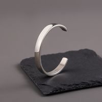 Basic C Shape 304 Stainless Steel Shiny Metallic Polishing Men's Cuff Bracelets main image 1