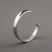 Basic C Shape 304 Stainless Steel Shiny Metallic Polishing Men's Cuff Bracelets main image 3